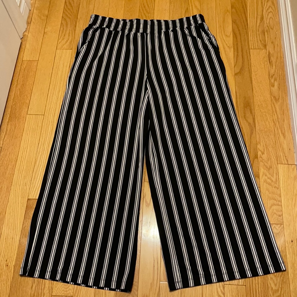 Ladies wide leg ankle pants size large.
